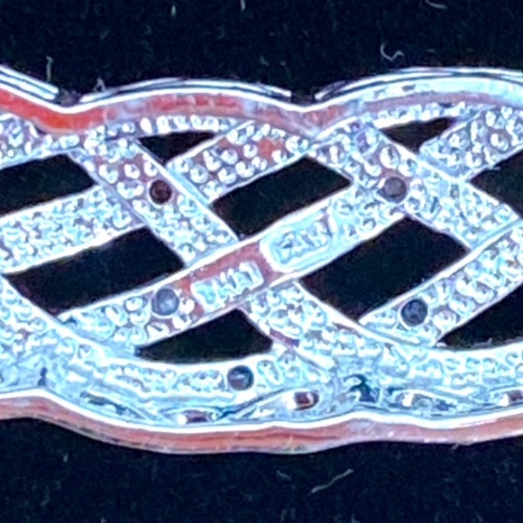 0.5ct TDW Blue Topaz & White Diamond Weave Omega Necklace Silver Plated - Picture 6 of 7